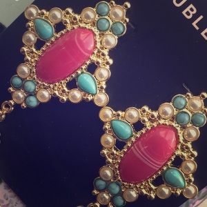 Ornate Stone Diamond Drop Earrings